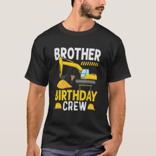 Brother Birthday Crew Construction Birthday Party T-Shirt
