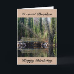 Brother - Birthday - Forest Bridge Card<br><div class="desc">Send your Brother,  Birthday greetings in this unique Birthday Card. A photography capture of a bridge over a pond in the forest at Otter Falls,  Ontario,  Canada,  it is a wonderful nature scene of trees and water reflections with an inner Birthday verse.  ©SmudgeArt - Madeline M Allen</div>