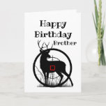Brother Birthday Over the Hill Crosshairs Humour Card<br><div class="desc">Happy Birthday Brother,    Over the Hill has got you in it's crosshairs.   Funny Birthday wishes for the avid hunter with stag deer silhouette and target crosshairs.  Great card to customize or personalize with anyone's name</div>