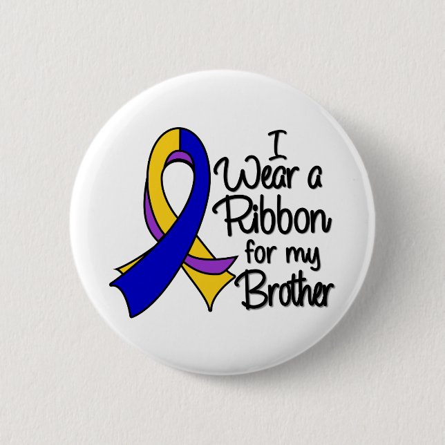 Brother - Bladder Cancer Ribbon 2 Inch Round Button (Front)