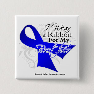 Brother Blue Ribbon - Colon Cancer 2 Inch Square Button
