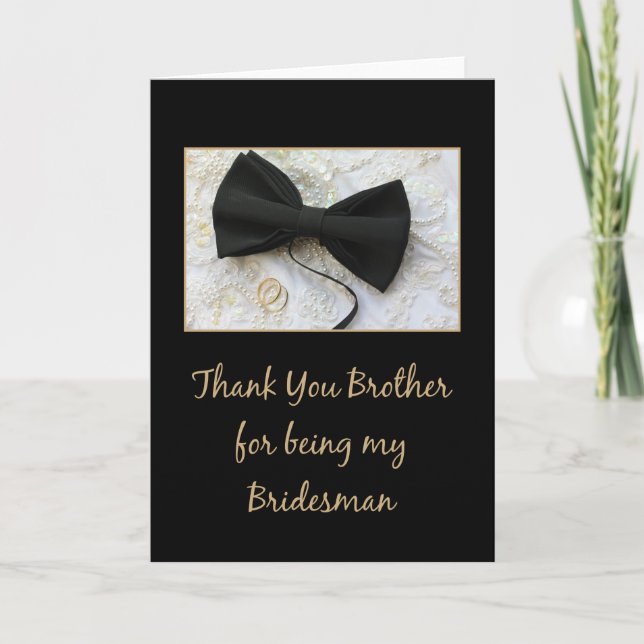 Brother Bridesman thank you Card (Front)