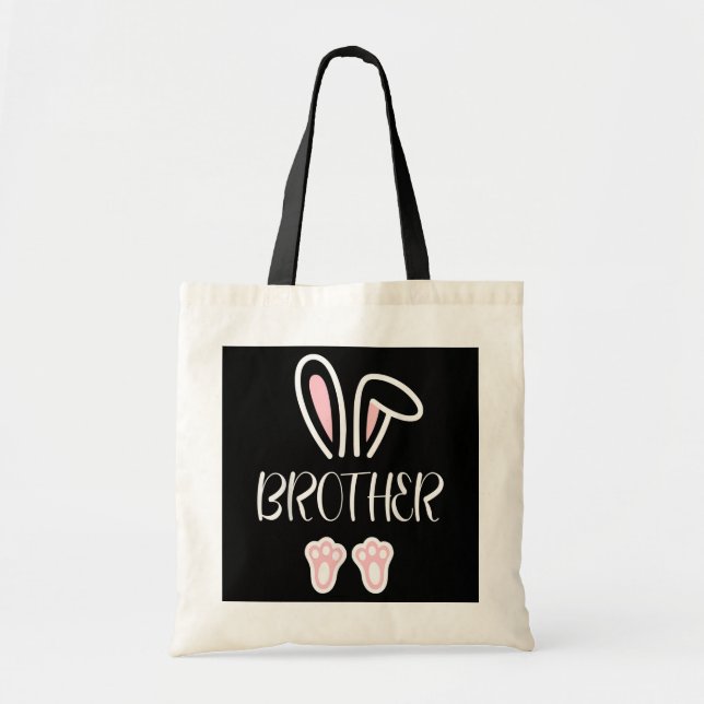 Brother Bunny Easter day dad mom Matching Couple Tote Bag (Front)