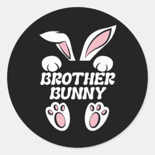 Brother Bunny Fun Easter Rabbit Bunny Ears Cute Ra Classic Round Sticker