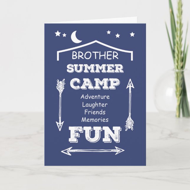 Brother Camp Fun Navy Blue, Thinking of You Card (Front)