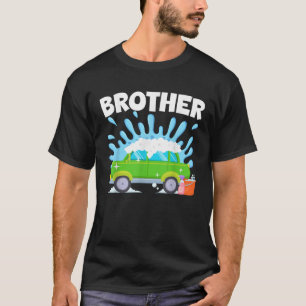 Brother Car Wash Theme Kids Birthday Party Family T-Shirt