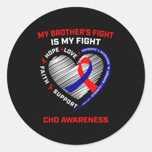 Brother Chd Awareness Congenital Heart Disease Def Classic Round Sticker