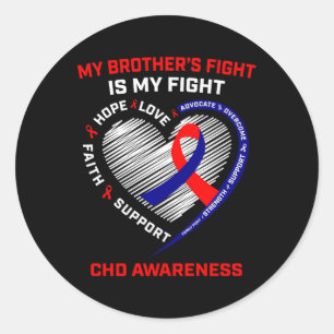 Brother Chd Awareness Month Heart Disease Graphic Classic Round Sticker