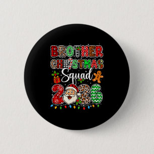 Brother Christmas Crew 2026 Leopard Funny Santa Fa 2 Inch Round Button