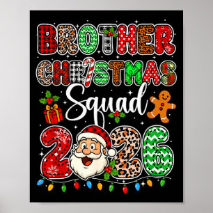 Brother Christmas Crew 2026 Leopard Funny Santa Fa Poster