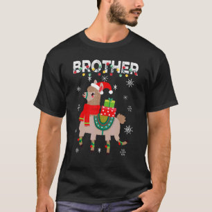 Brother  Christmas Llama Lights Matching Family T-Shirt