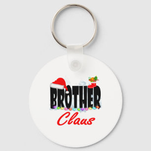 Brother Claus Christmas Santa Hat Matching Family  Keychain