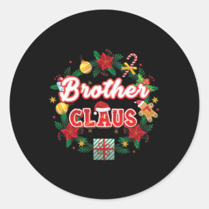 Brother Claus Christmas Santa Laurel Wreath Mistle Classic Round Sticker