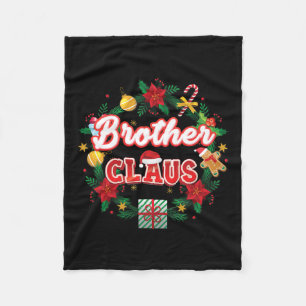 Brother Claus Christmas Santa Laurel Wreath Mistle Fleece Blanket