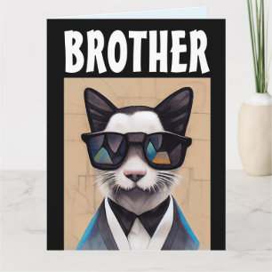 BROTHER COOL CAT BIRTHDAY GREETING CARD