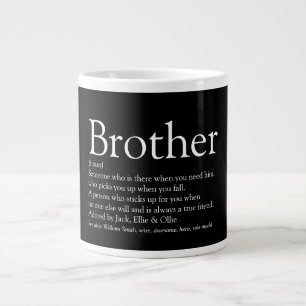 Brother Definition Fun Quote Black and White Large Coffee Mug