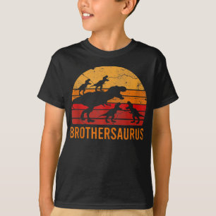 Brother Dinosaur 5 kid Funny Big Little Brother T-Shirt