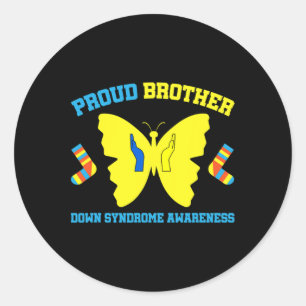 Brother Down Syndrome Awareness  Classic Round Sticker