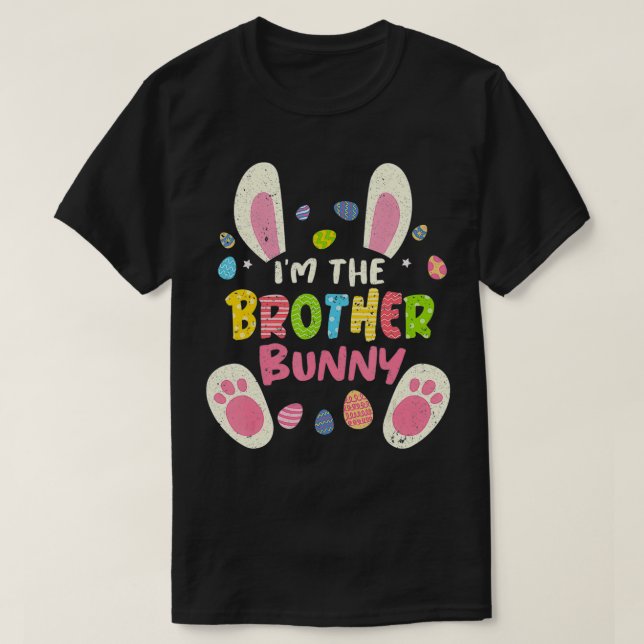 Brother Easter Matching Family Party Bunny Face Co T-Shirt (Design Front)