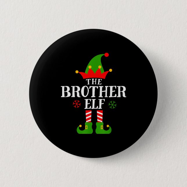 Brother Elf Funny Matching Family Group Christmas  2 Inch Round Button (Front)