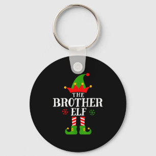 Brother Elf Funny Matching Family Group Christmas  Keychain