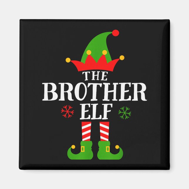 Brother Elf Funny Matching Family Group Christmas  Magnet (Front)