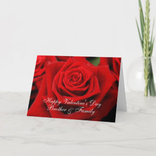 Brother & Family  Happy Valentine's Day Roses Holiday Card