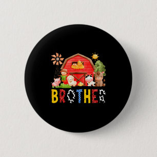 Brother Farm Cow Birthday Boy Matching Family Matc 2 Inch Round Button