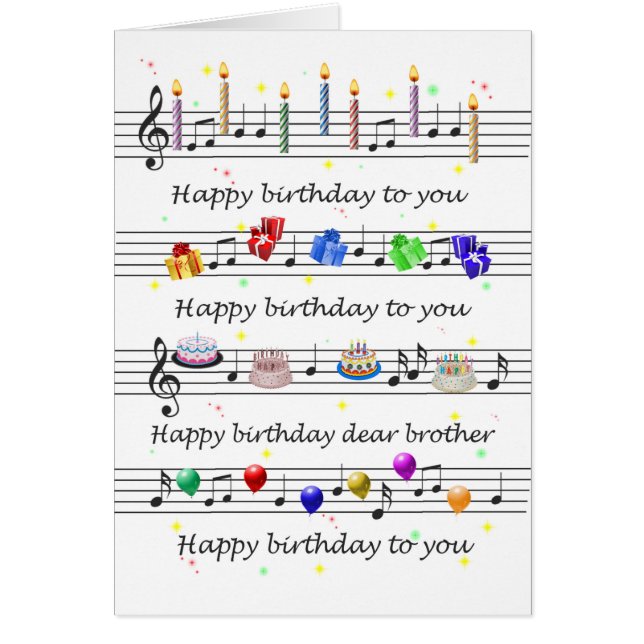 Brother Funny Happy Birthday Song Sheet Music (Front)