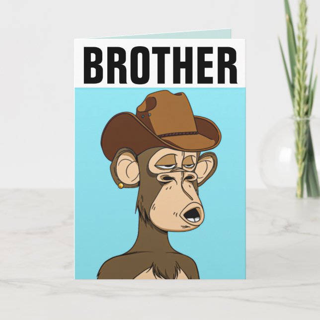 BROTHER FUNNY MONKEY BIRTHDAY CARDS (Front)