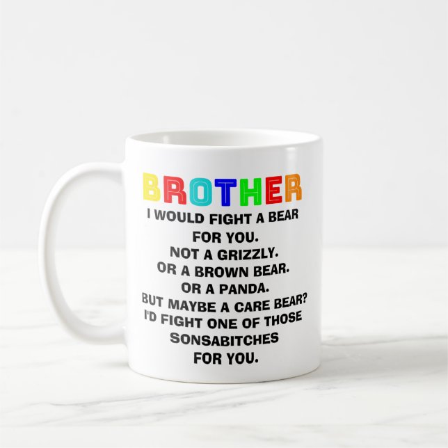 brother gifts, brother mug, funny brother gift, co coffee mug (Left)