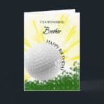 Brother Golfer Birthday Card<br><div class="desc">Give your golf loving brother a golfer card with an explosive golf theme! A soaring golf ball with the words 'To a wonderful brother'.</div>