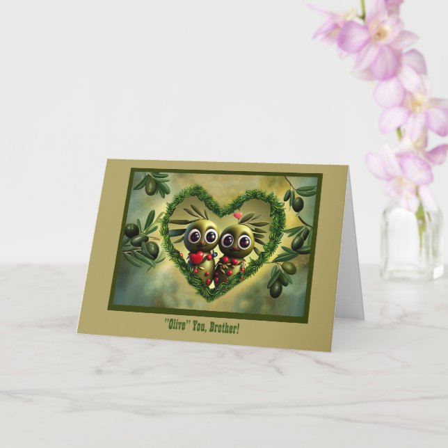 Brother Happy Fathers Day Humourous with Olives Card (Orchid)