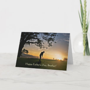 Brother Happy Fathers Day with Golfer  Card