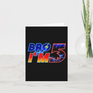Brother Im 5th Birthday Boy Family Matching Party Card