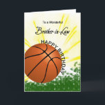 Brother in Law Basketball Birthday Card<br><div class="desc">Give your basketball loving brother-in-law a baseball and bat card with an explosive basketball theme! A basketball and bat with the words 'To a wonderful brother-in-law'.</div>