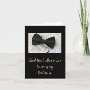 Brother in Law Bridesman thank you Card