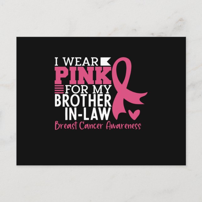 Brother In Law Family Matching Breast Cancer Postcard (Front)