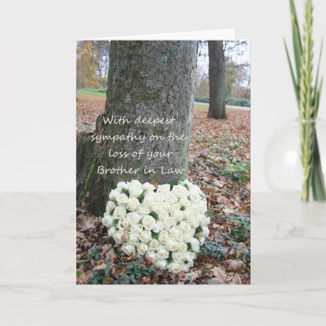 Brother in law loss Sympathy rose card (Front)