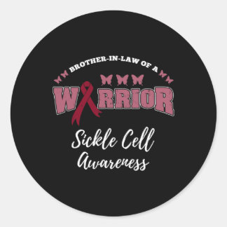Brother In Law Of A Warrior Sickle Cell Awareness Classic Round Sticker