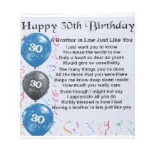 Brother in Law Poem 30th Birthday