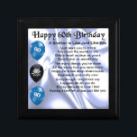 Brother in Law Poem 60th Birthday Gift Box<br><div class="desc">A great gift for a brother in law on his 60th birthday</div>
