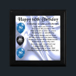 Brother in Law Poem 60th Birthday Gift Box<br><div class="desc">A great gift for a brother in law on his 60th birthday</div>