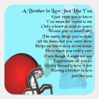 Brother In Law Poems Stickers, Brother In Law Poems Custom Sticker Designs