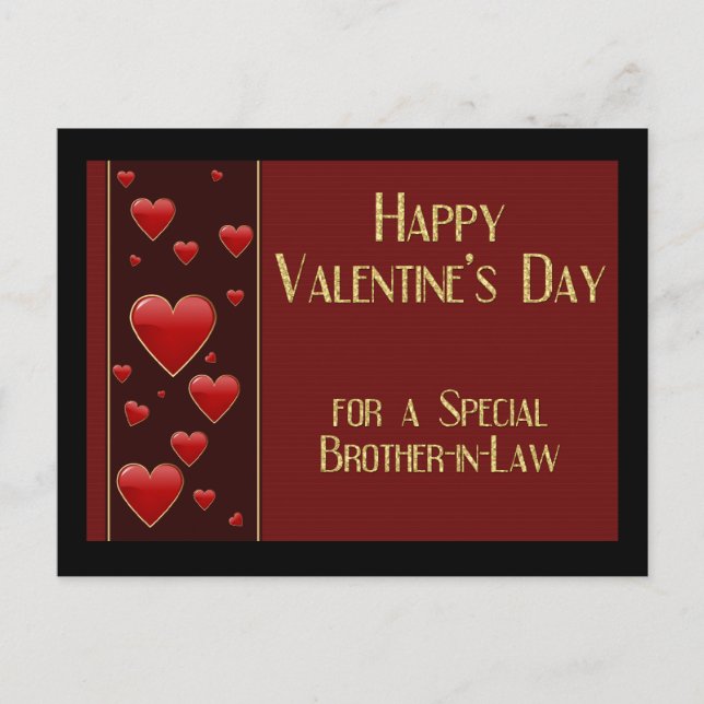 Brother-in-Law Valentine Postcard (Front)