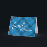 Brother-in-law's Plaid Birthday Card<br><div class="desc">Birthday for brother-in-law with blue and gold plaid background.</div>