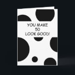 Brother Joke White Personalized Bro 50th Birthday Card<br><div class="desc">Brother Joke White Personalized Bro 50th Birthday, a beautiful design intended for anyone looking for beautiful birthday cards for brother, birthday cards for elder brother or birthday cards for younger brother, this one would be cool. The design features a full colour background with some white circles, it's customizable, you could...</div>