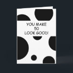Brother Joke White Personalized Bro 50th Birthday Card<br><div class="desc">Brother Joke White Personalized Bro 50th Birthday, a beautiful design intended for anyone looking for beautiful birthday cards for brother, birthday cards for elder brother or birthday cards for younger brother, this one would be cool. The design features a full colour background with some white circles, it's customizable, you could...</div>