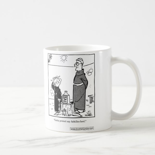 Brother Juniper - Gotta protect my Achilles heel Coffee Mug (Right)