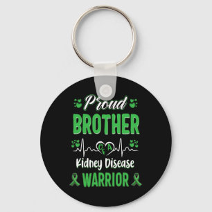 Brother Kidney Disease Warrior Awareness Ribbon Gr Keychain
